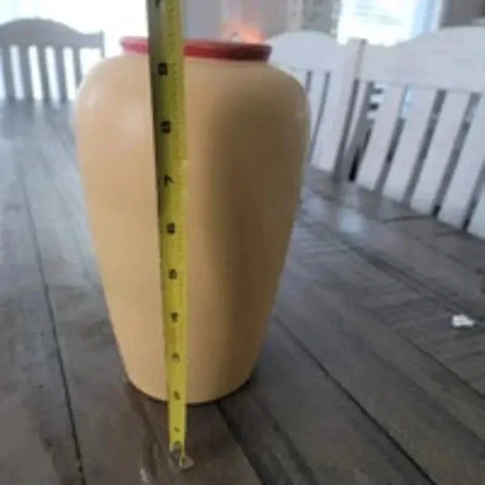 Vintage Scheurich 504-24, Yellow Pottery Vase 9.5 inch, West Germany